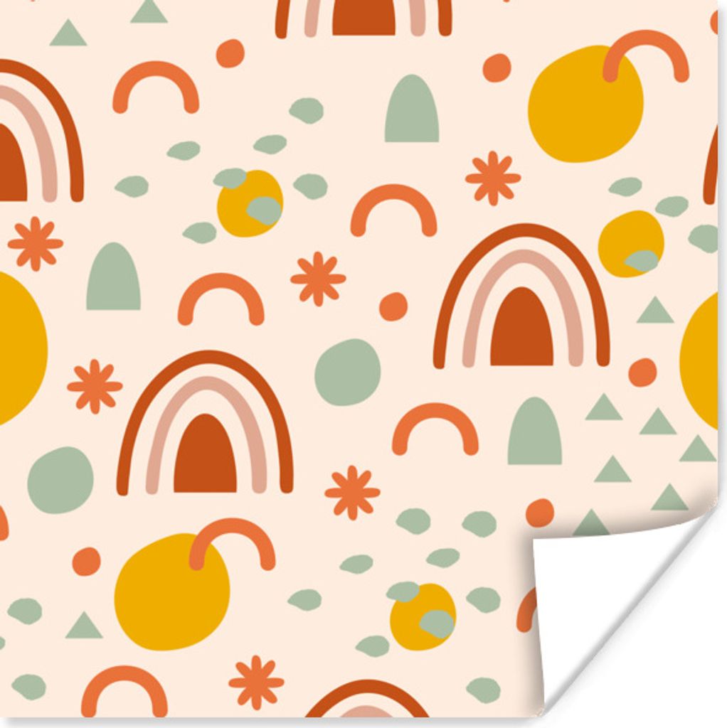 MuchoWow Poster Sonne - Sommer - Figuren - Abstrakt 30x30 cm - Wandposter - Printing
