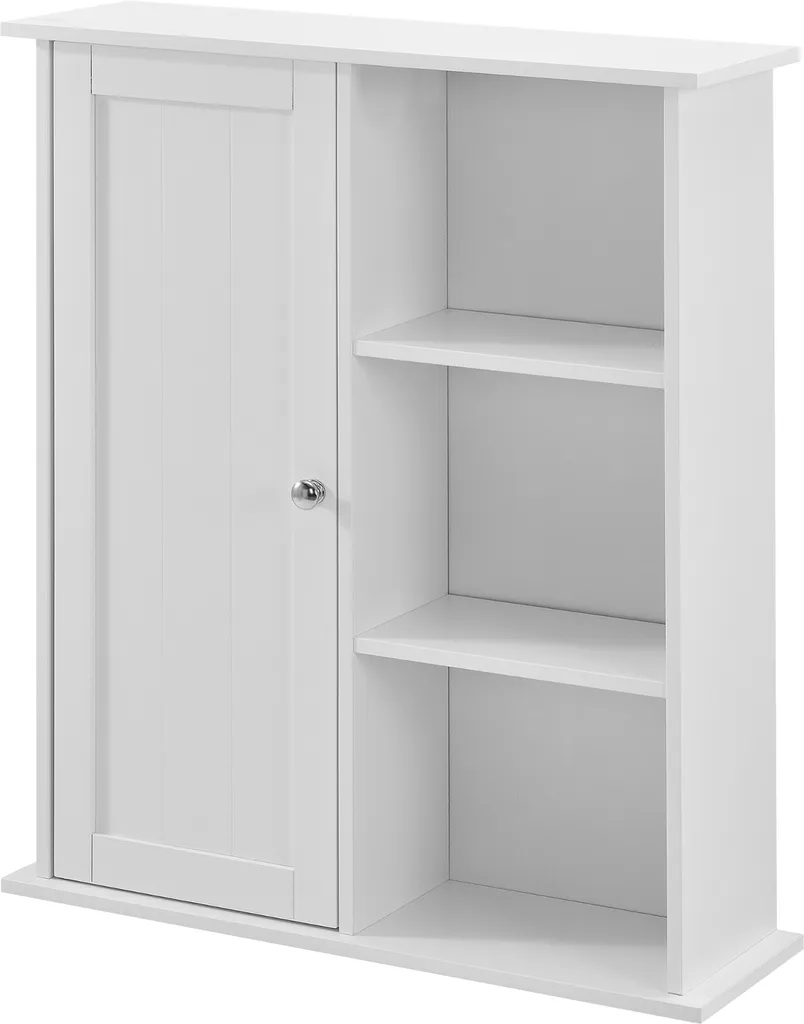 Mobiletto da Bagno Bianco [en.casa] 71x60x18cm | Armadietto Pensile Salvaspazio