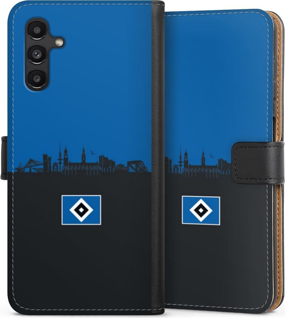 DeinDesign Klapphülle für Samsung Galaxy A13 5G Handytasche Lederhülle Tasche HSV Hamburg Skyline
