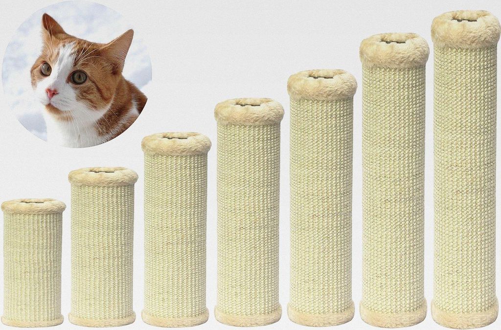 Kratzsäule/Sisalsäule/Ersatzstamm für Kratzbäume - Ø 9 cm, Gewinde M8 - aus Teppichgewebe - beige - Länge 50 cm