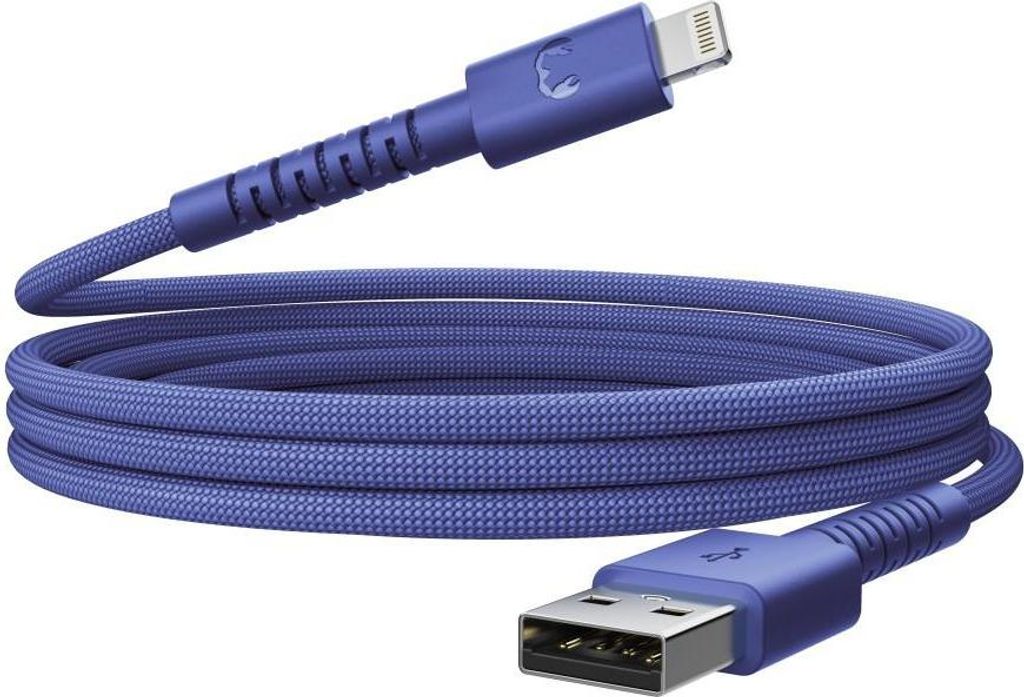FRESH 'N REBEL USB-A zu Lightning silicone geflochtenes Kabel "FlexWave" 2m, True Blue (00231883)