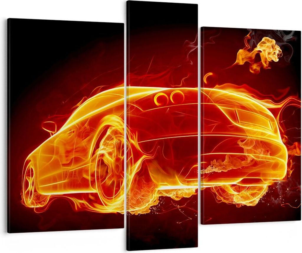 Bild auf Leinwand - Leinwandbild - Auto Feuer Illustration Produktbild 