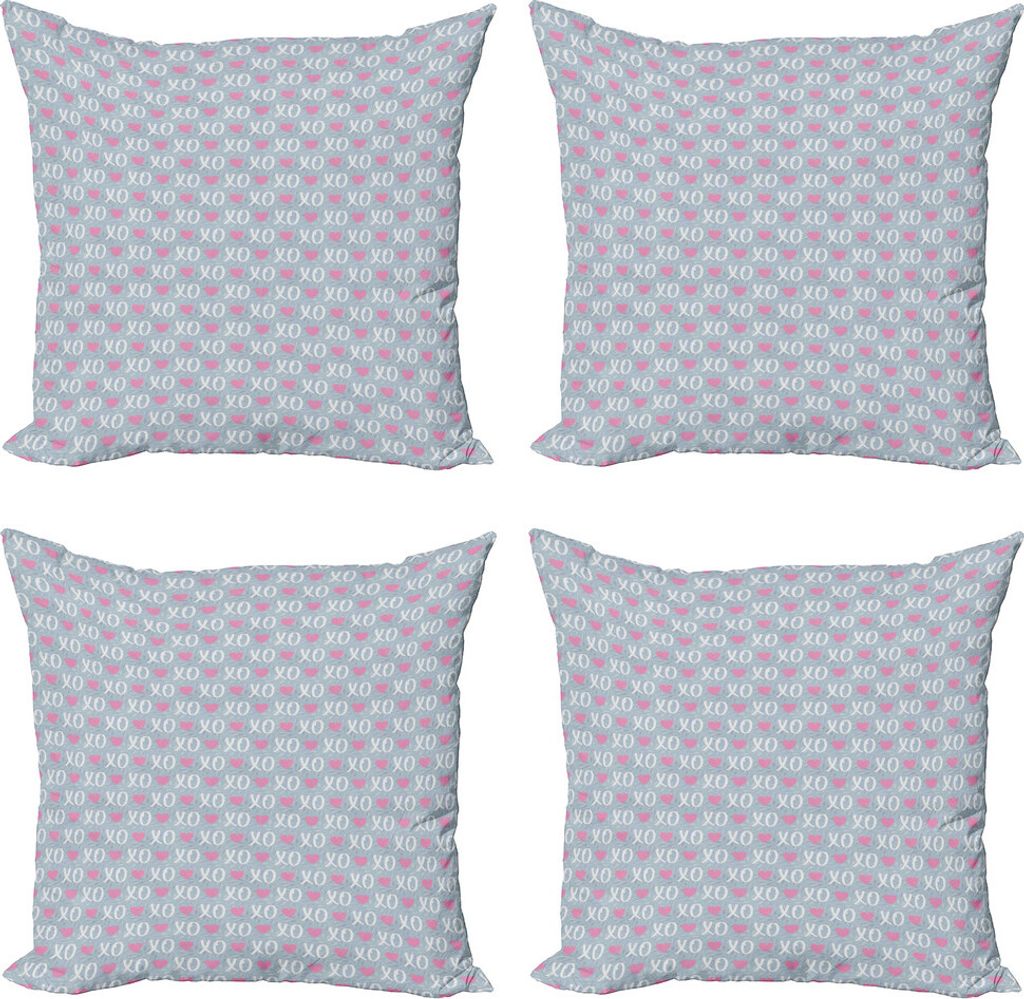 ABAKUHAUS Abstrakt Kissenbezug Set (4 Stück), Valentinstag-Konzept, Moderner Doppelseitiger Digitaldruck, 45 cm x 45 cm, Mehrfarbig