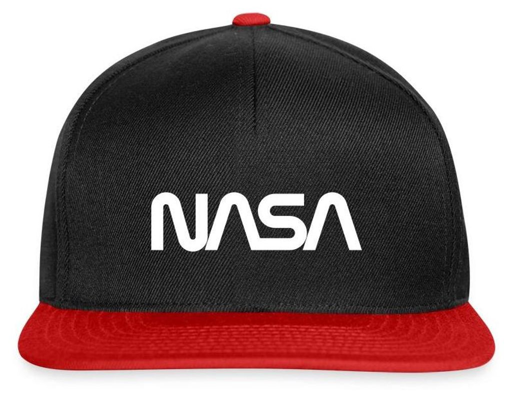 Spreadshirt NASA Logo Snapback Cap, One size, Schwarz/Rot
