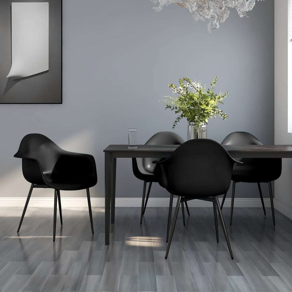 vidaXL Esszimmerstühle 4 Stk. Schwarz PP Produktbild 