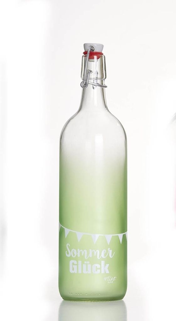 Ritzenhoff & Breker Cool Summer Flasche, Einmachglas, Bügelverschluss, Grün, 1 L, 173420