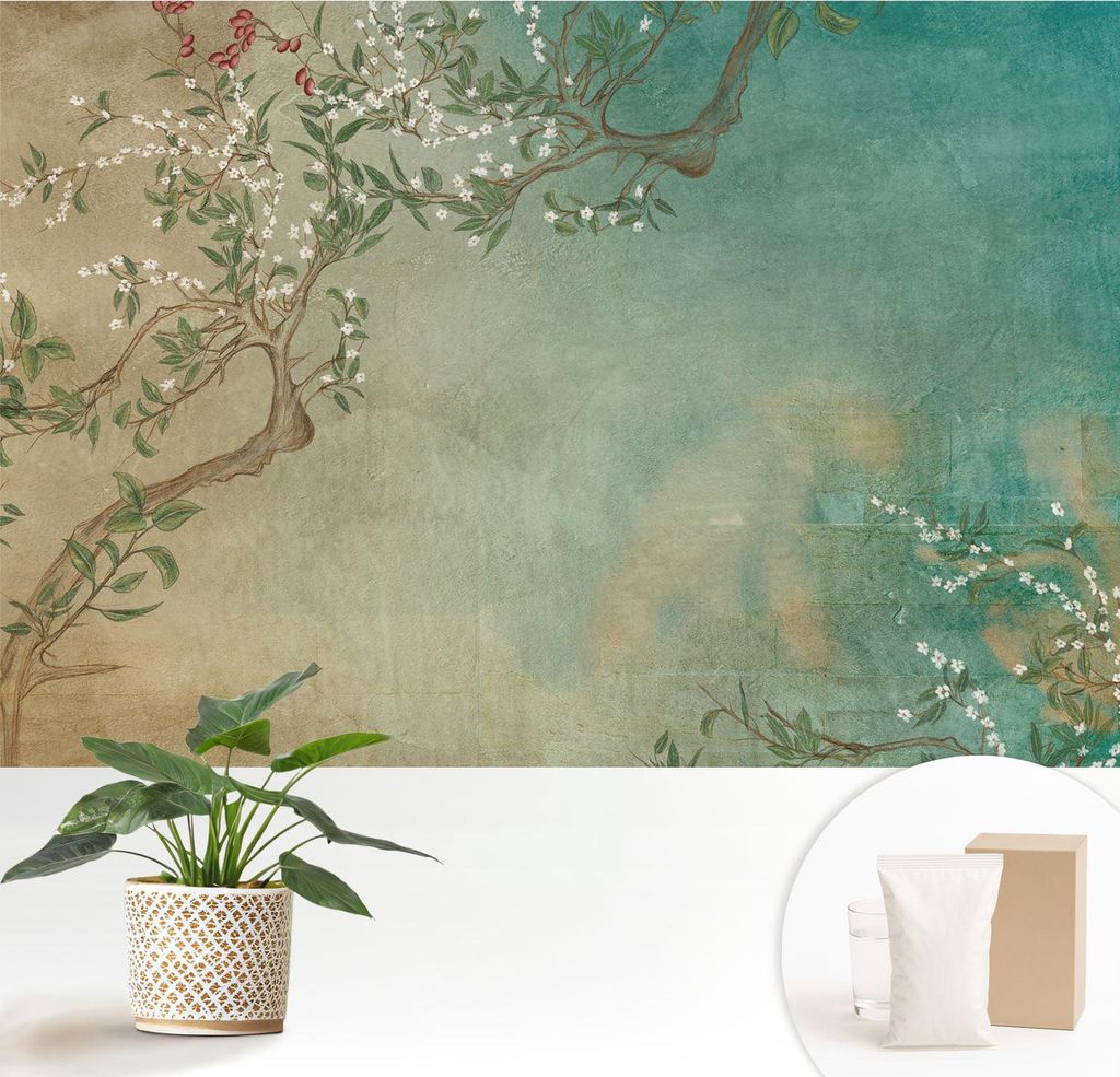 Fototapete - 152x104 cm - Tapete - Wandtapete - Wandbilder - Dekofolie - Tapete Folie - Wand - Dekoration - Wohnzimmer - Florale Harmonie