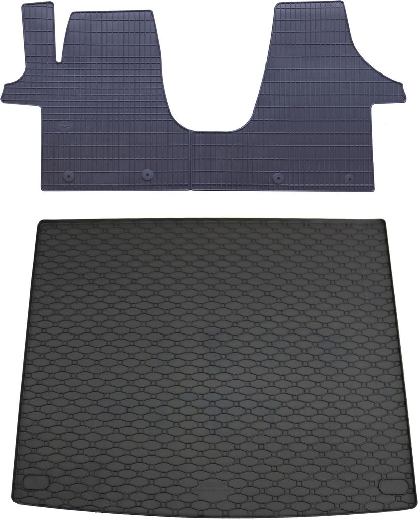 Gummi Fußmatten + Kofferraumwanne Set für VW T5 + T6, Bj. 2003-
