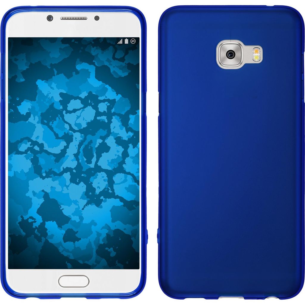 PhoneNatic Case kompatibel mit Samsung Galaxy C5 Pro - blau Silikon Hülle matt + 2 Schutzfolien