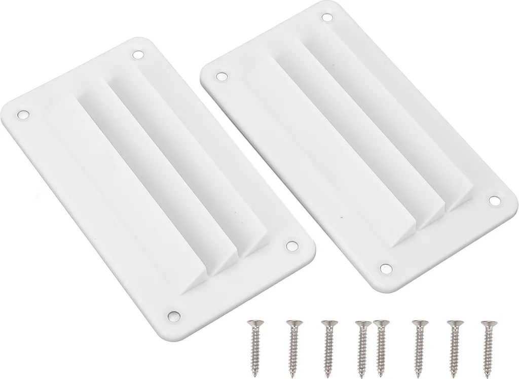 2x Griglia Ventilazione Rettangolare Professionale ABS Bianco