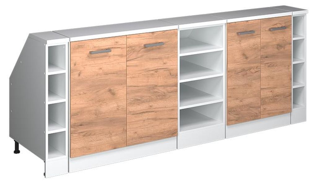 Dachschrägenschrank-Set Vicco Rion Goldkraft Eiche 210 cm 5er Set Schrankkorpuss 60 cm Tiefe, Model 60529