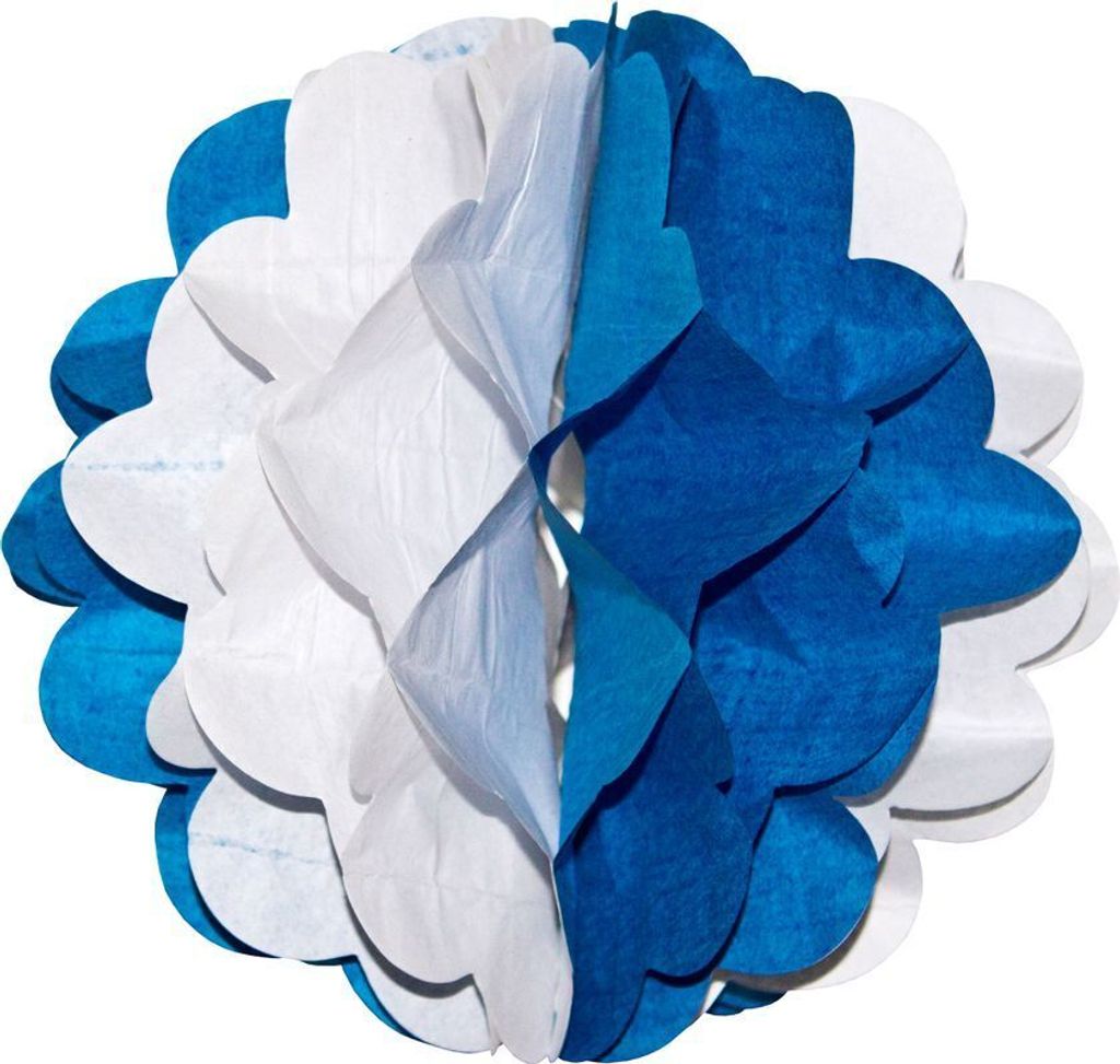 Wabenball Ø 28 cm blau weiß