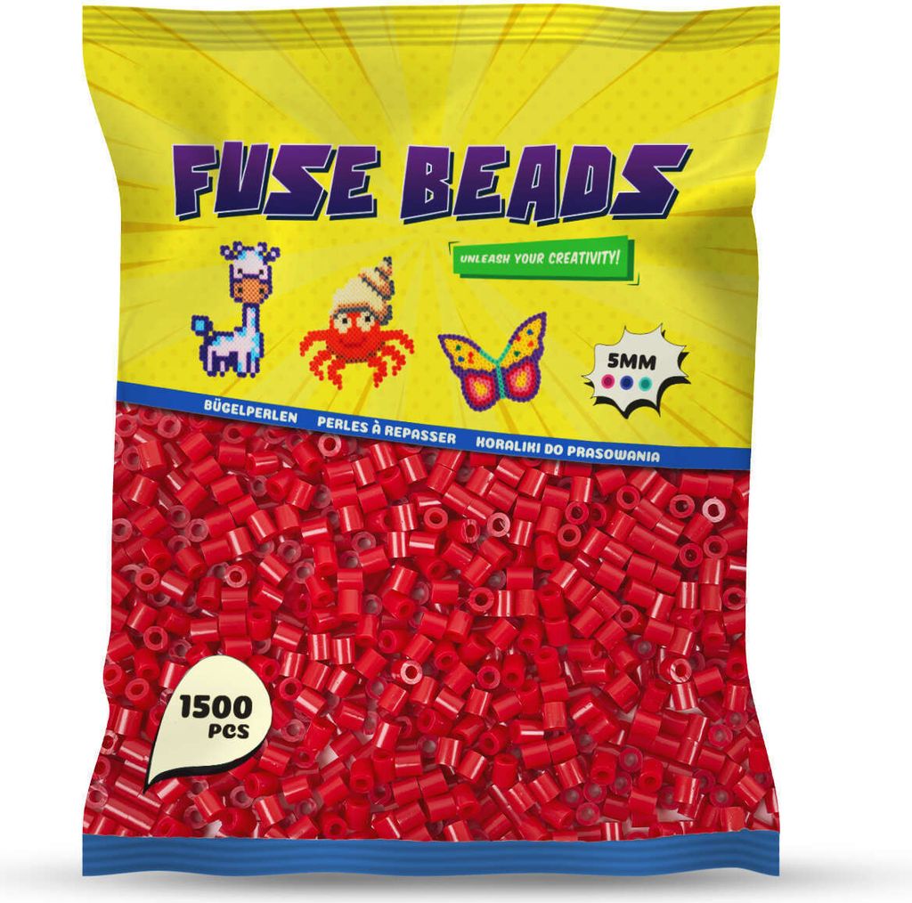 Benny Beads Bügelperlen 1500 Stück, Midi-Größe 5mm, Kreatives Bastelzubehör DIY Fuse Beads (Kastanienbraun)