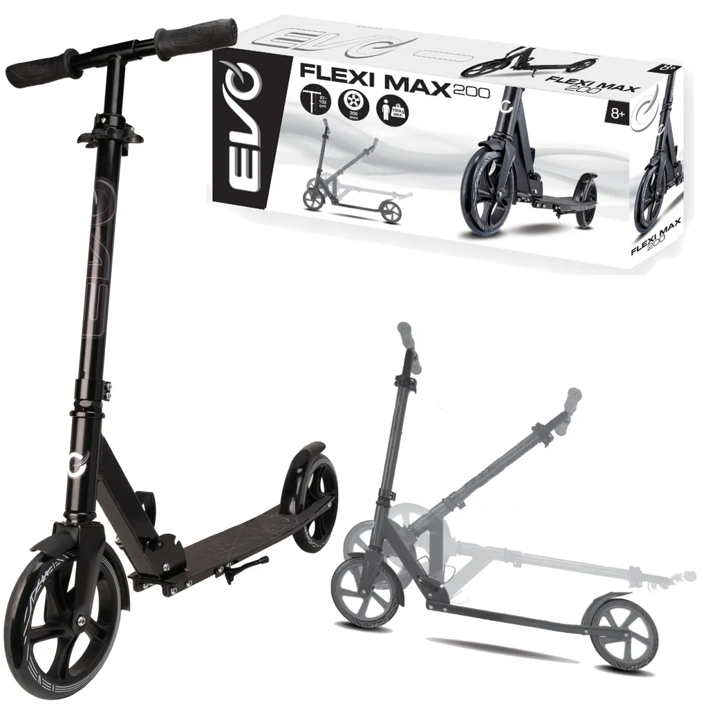 Trottinette de Ville Evo Flexi Max 200 Noire Idéale pour les Trajets