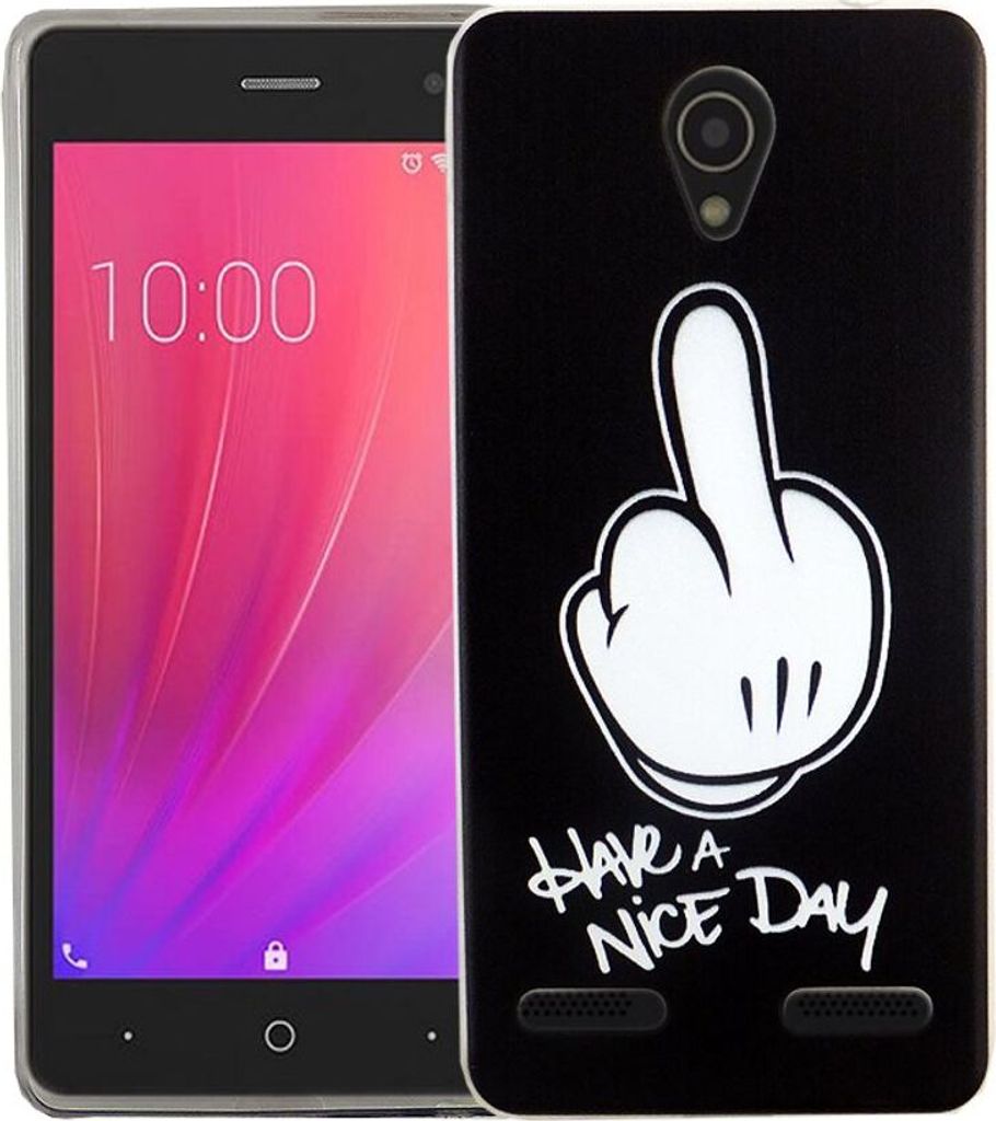 Handy Hülle für ZTE Blade L7 Mittelfinger Smartphone Cover Produktbild 