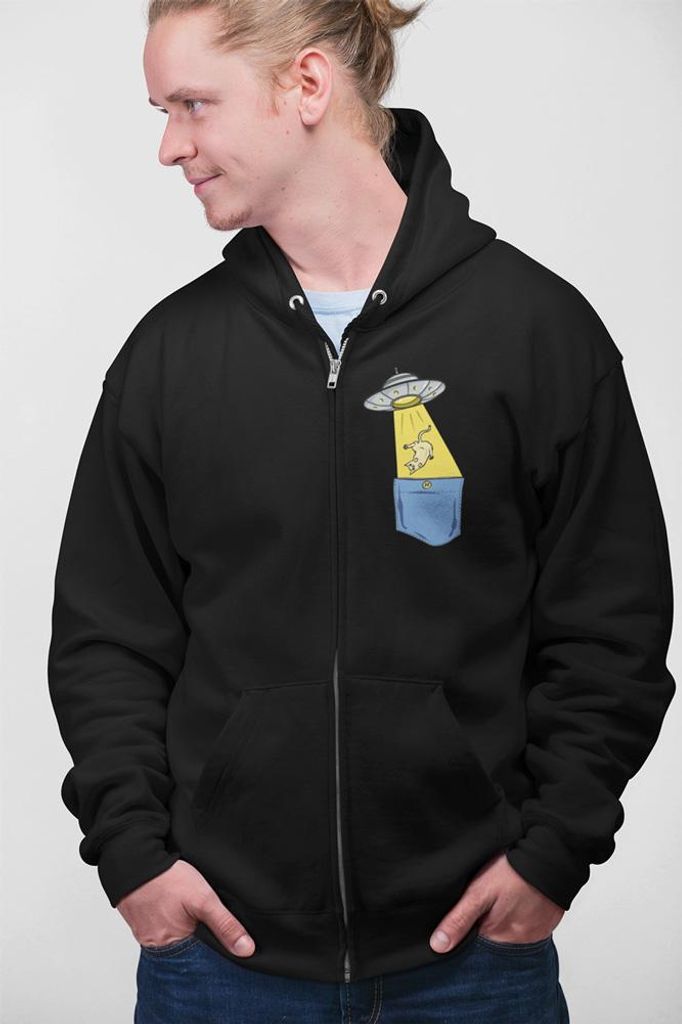 D&B Uni Hoodie ZIPPO00001 Alien Schwarz-Größe 3XL