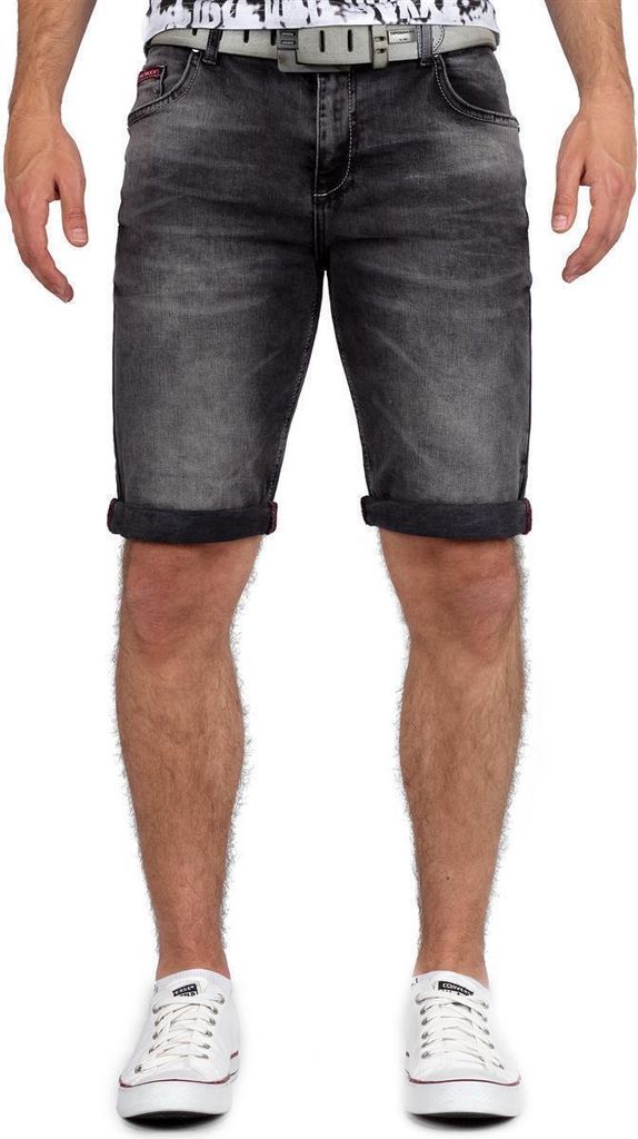 Cipo & Baxx Herren Shorts 21CB18-BANS Dunkelgrau W32