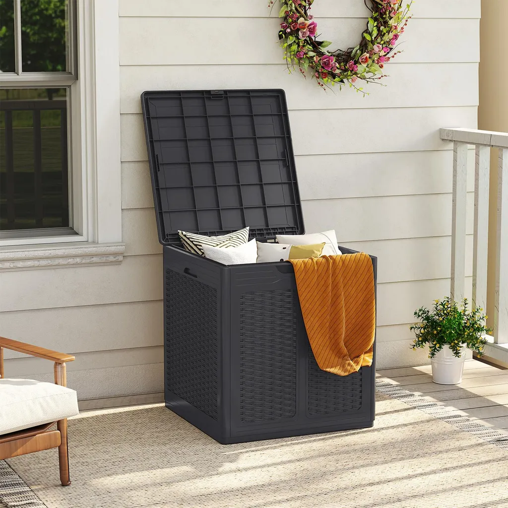 Baule Esterno 145L Impermeabile COSTWAY: Box Porta Cuscini Terrazza - 2