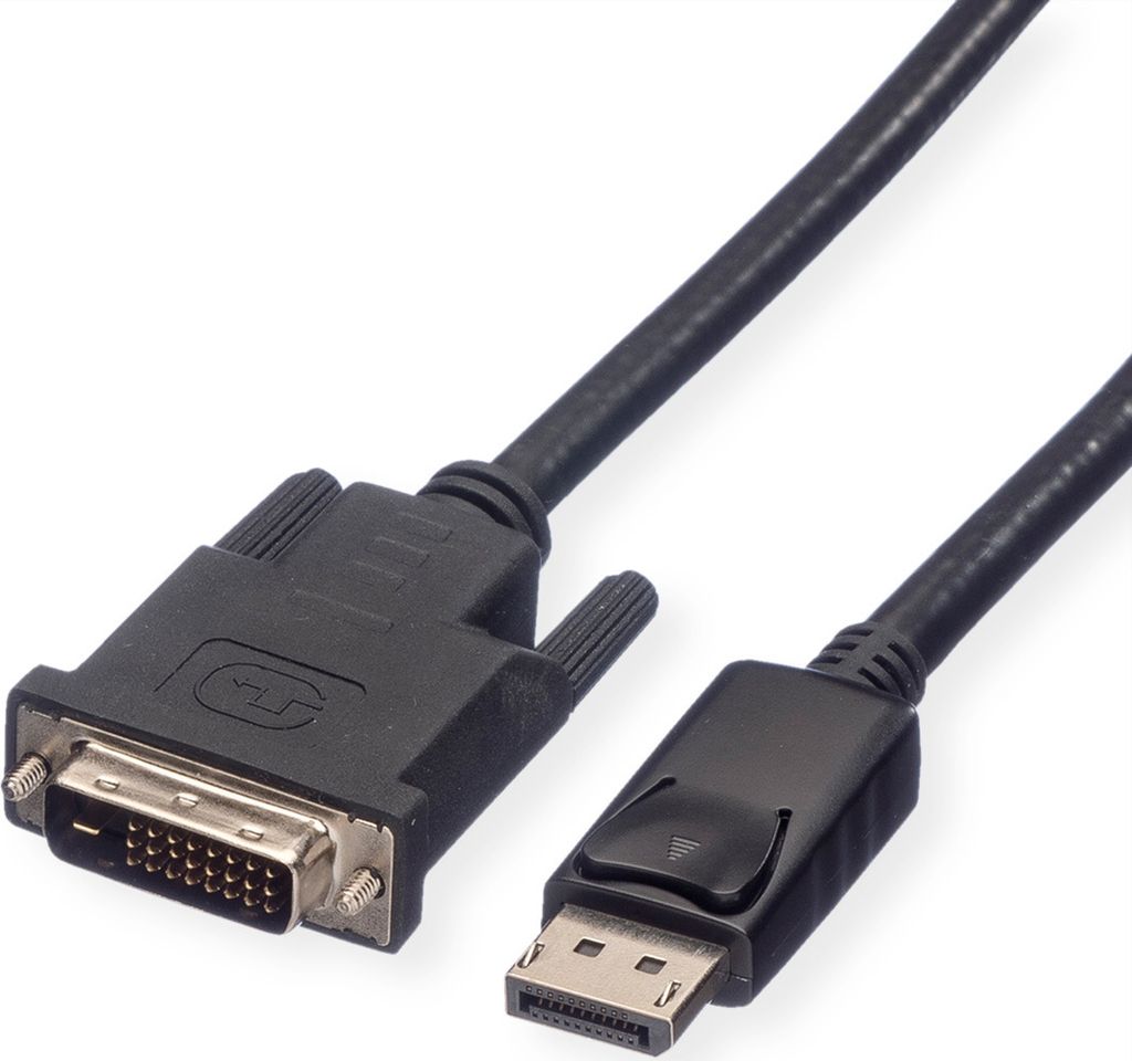 ROLINE DisplayPort Kabel DP ST - DVI ST, LSOH, schwarz, 5 m