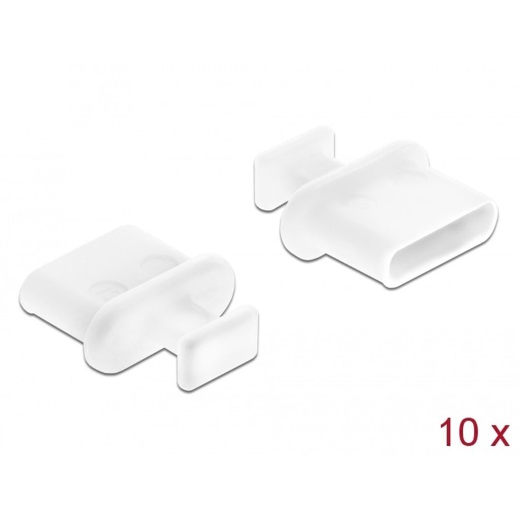 DELOCK Staubschutz USB Typ-C Buchse m. Griff weiß 10 Stück Image du produit 