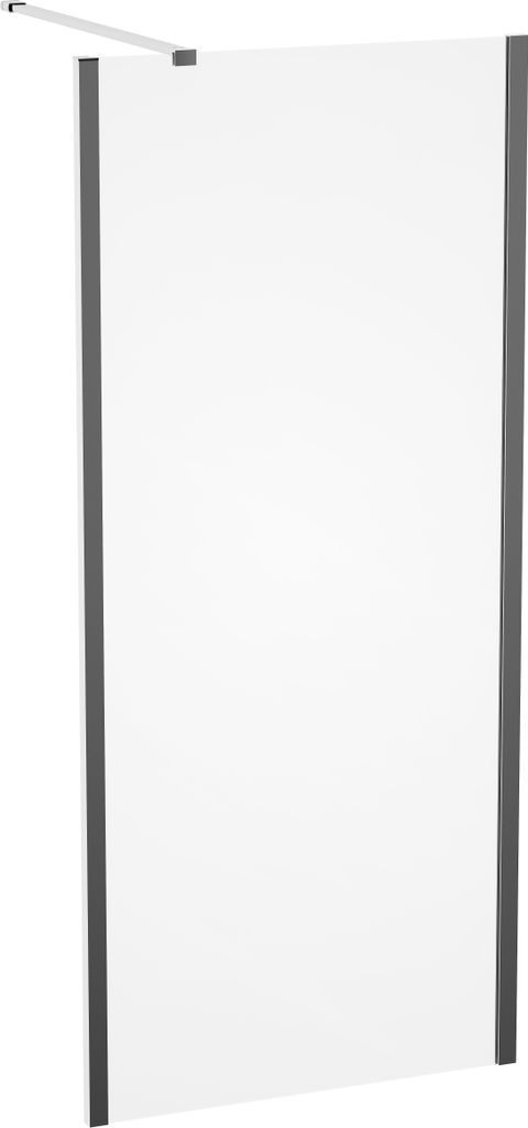Duschwand 80cm MARWELL Seitenwand für Duschkabine BRIGHT chrom Seitenwand - 80x195cm - seitenverkehrt aufbaubar - mit Stabilisationsbügel - hochw...