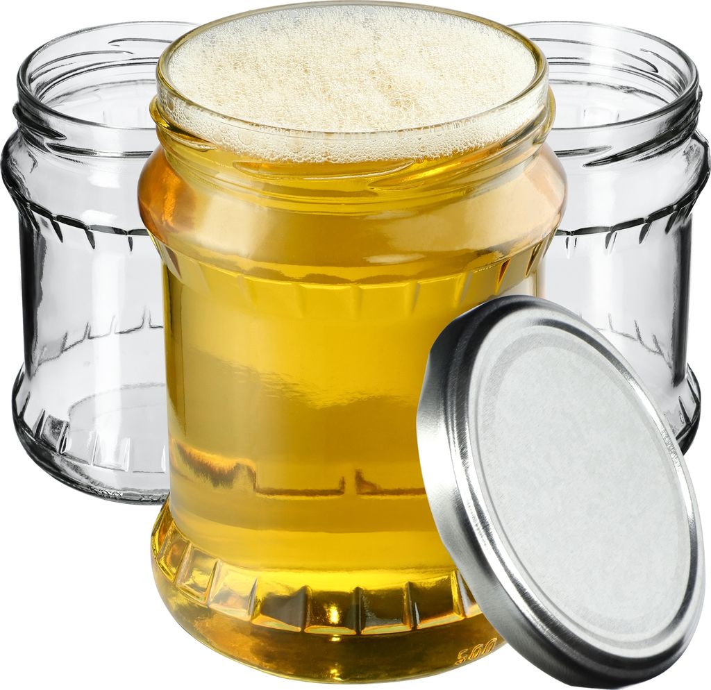 KADAX Einmachgläser mit Deckel "Kisko", Marmeladengläser, Einweckgläser, 500 ml, Silber, 24 Stück