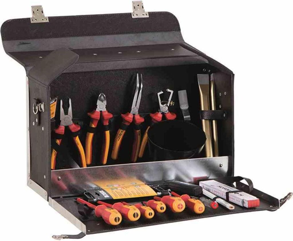 IRONSIDE Lehrlingskoffer 22-teilig Elektro (Ledertasche)