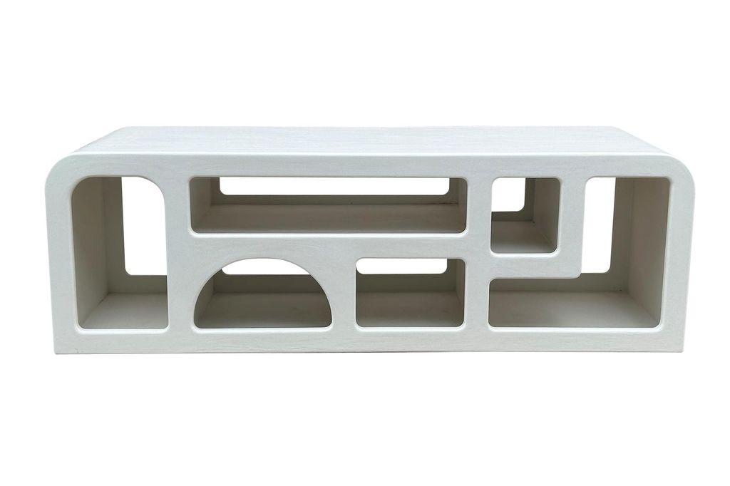 SIT Möbel Lowboard mit 6 offene Fächer | Kalkputz naturweiß | B 160 x T 40 x H 50 cm | 14915-10 | Serie HOLVIK