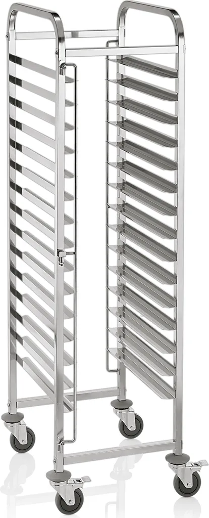 Chariot Inox 15 Niveaux 60x40 cm - Châssis Renforcé et Roues Pivotantes