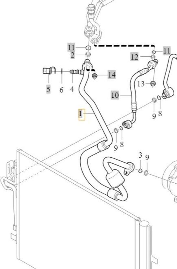 VOLVO V40 V40CC Klimaanlagenkompressorleitung OE 31467924