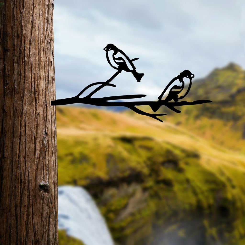 Evila Originals, Bird On The Branch 08 - Black, Dekoratives Objekt, Schwarz, 45 x 20 cm