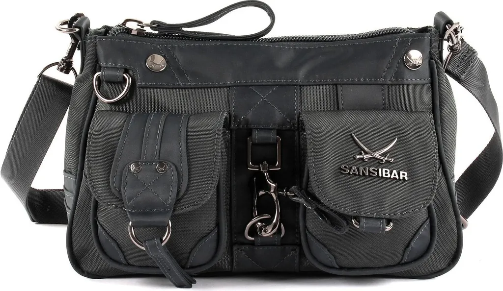 Sac Bandoulière Anthracite Calima Zip Bag Sansibar avec Bandoulière Réglable