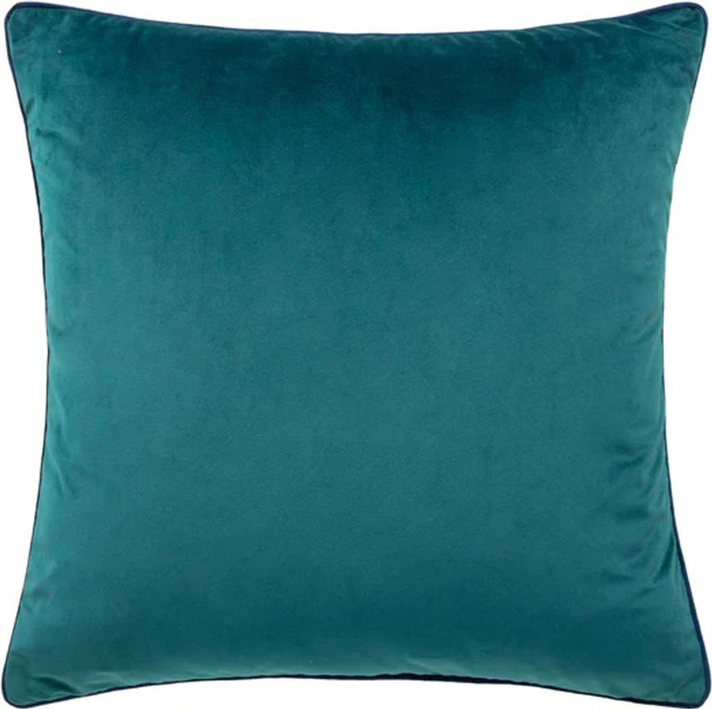 Furn - "Meridian" Kissenhülle, Samt RV3592 (45 cm x 45 cm) (Petrol/Ocker)