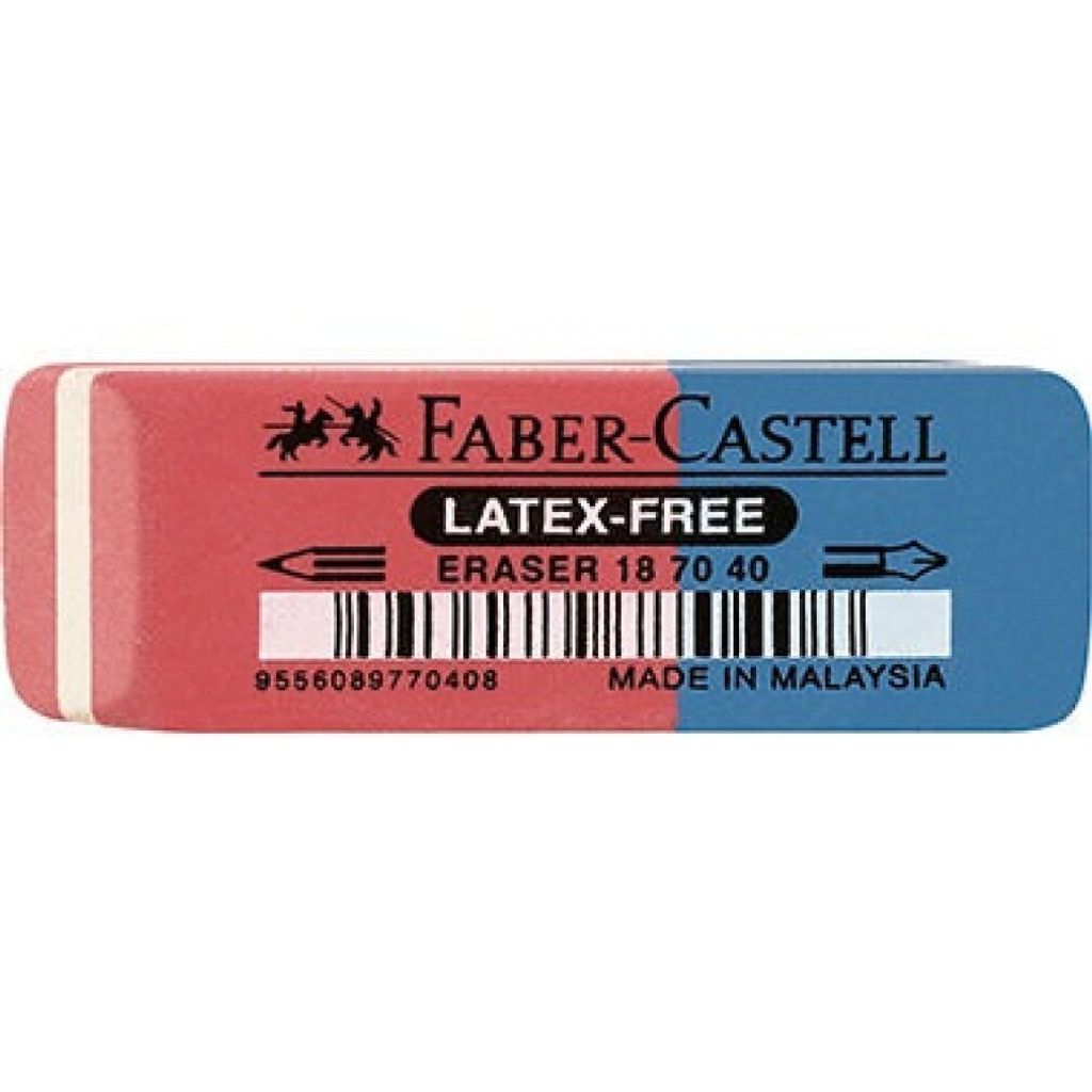 FABER-CASTELL Kautschuk Kombi Radierer 7070 40 rot / blau Produktbild 