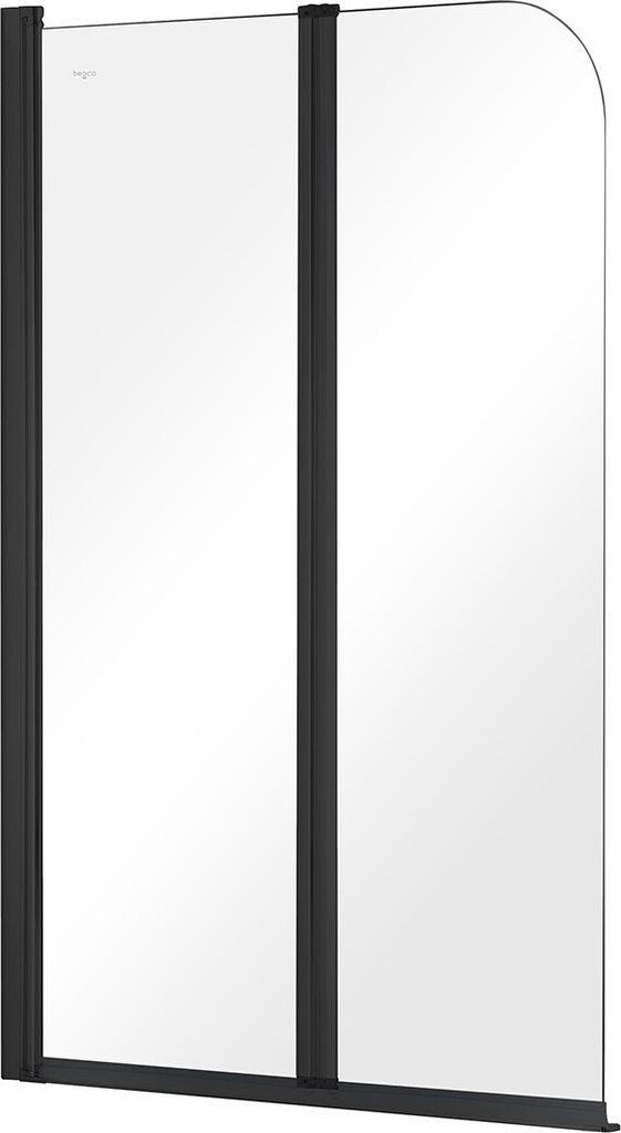 BADLAND Duschwand Duschabtrennung 2-teilig PRIME BLACK 2 90x140 cm Gehärtetes Glas 5 mm