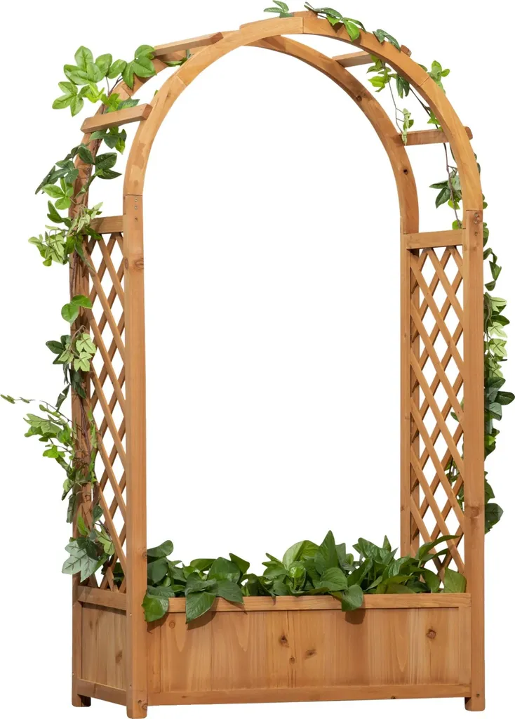 Treillis de jardin vertical en épicéa, tuteur naturel de 152 cm de haut