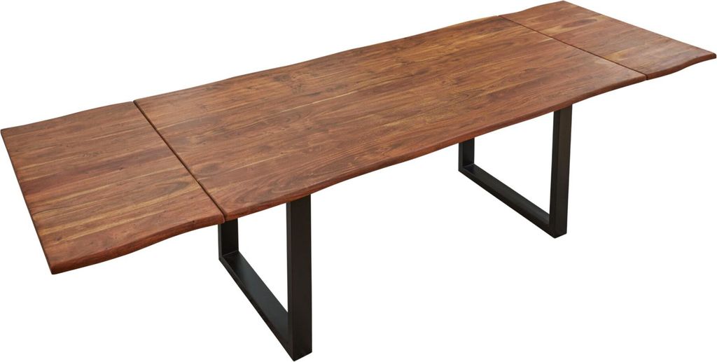 Baumkantentisch Akazie nougatfarben 120 (200) x 90 cm Produktbild 
