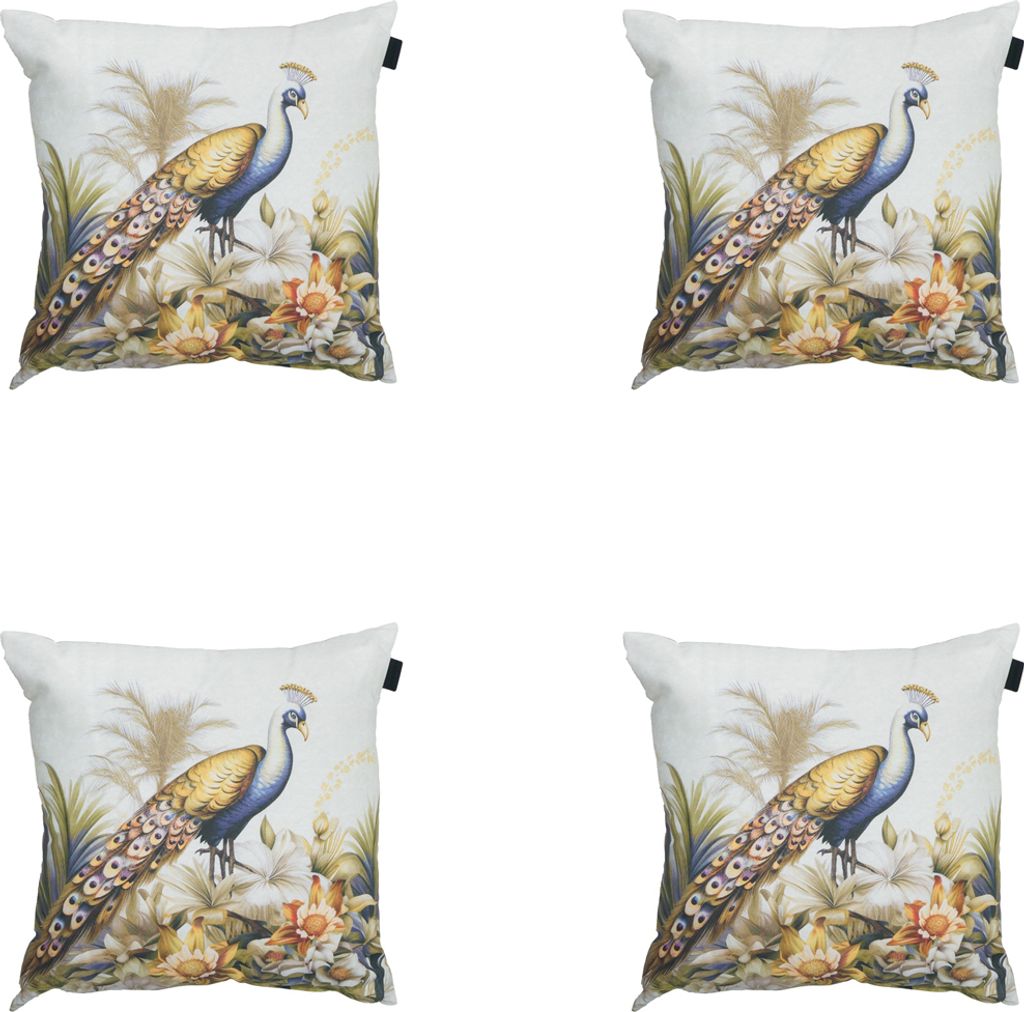 Madison - Dekokissen Flore lila - ca. 50x50 cm - 4er-Set