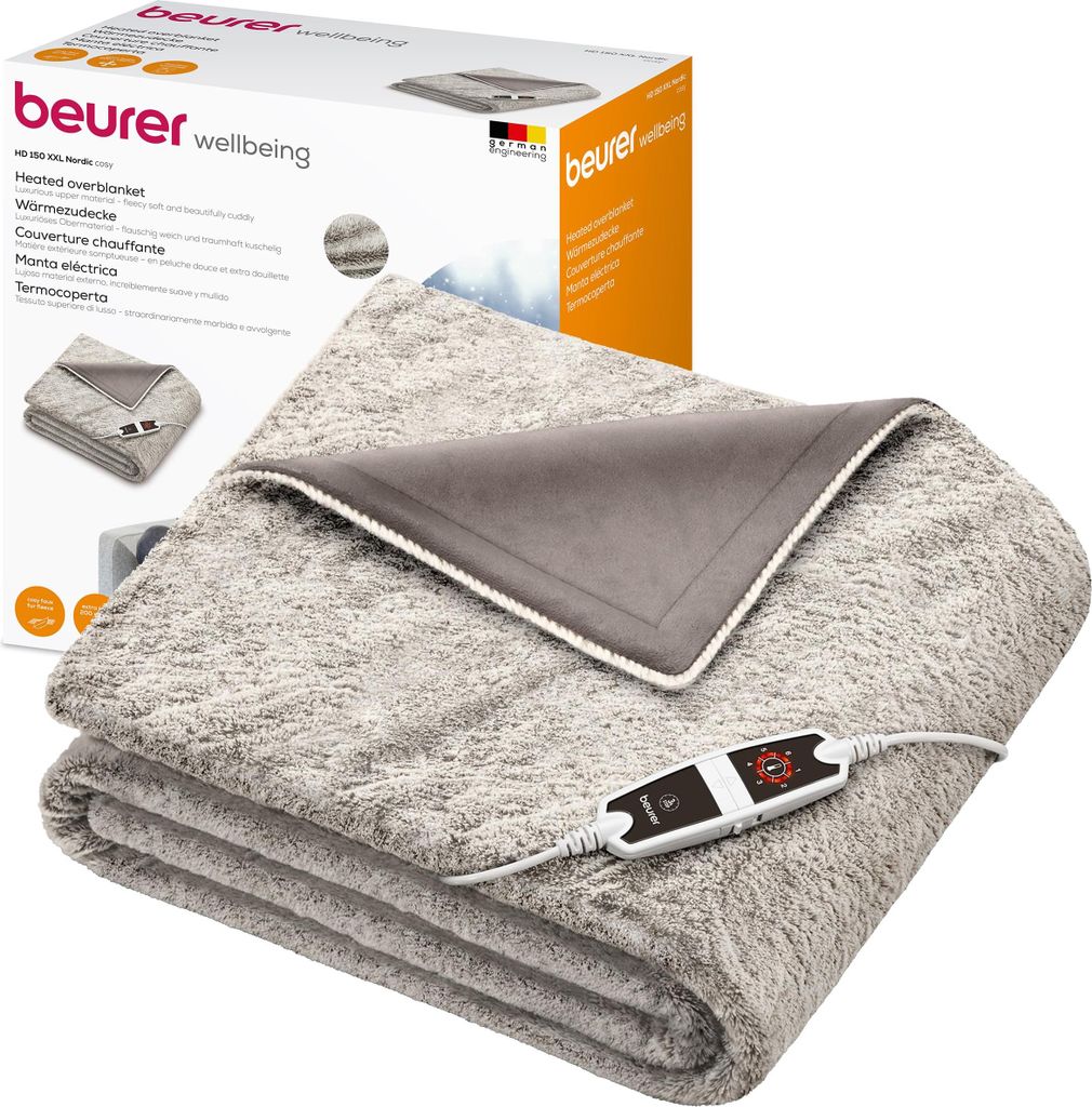 Beurer HD 150 XXL Couverture chauffante 150 W Gris Toison Image du produit 