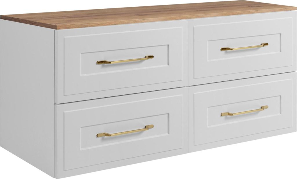 RODAN | Mobile da bagno 120 cm - Bianco, Marrone - Appeso - Immagine del prodotto 