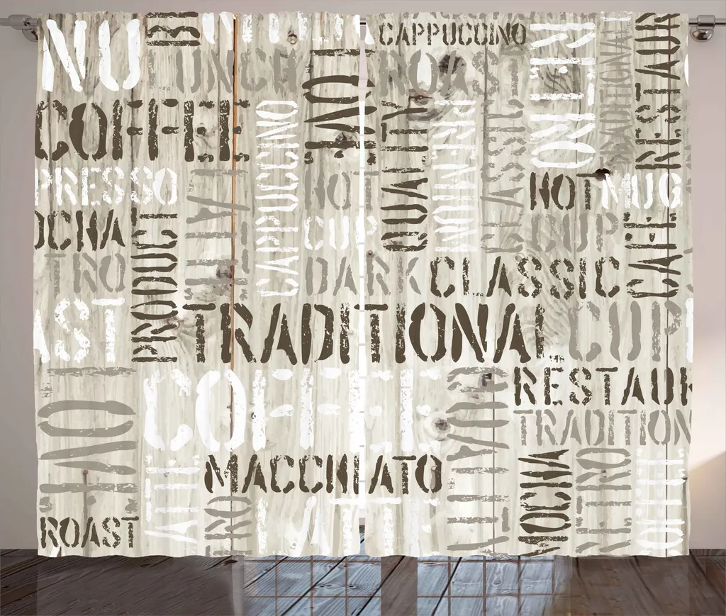 Tenda Lavabile ABAKUHAUS 280x175 cm Rustica Legno e Caffè per Casa