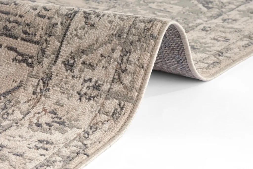 Tapis Moderne Terrain : Résistant et Doux - Design Sable Crème Gris - 3