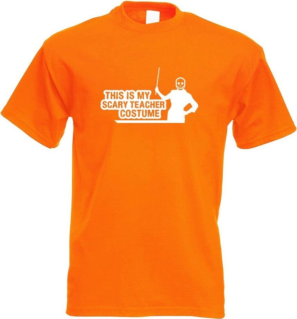Kiwistar - T-Shirt - orange - My Scary Teacher Costume Motiv Bedruckt Funshirt Design Print - mit Motiv Bedruckt - Funshirt Design - Sport - Freize...