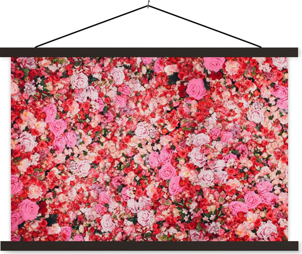 MuchoWow Textilposter Blumen - Farben - Rosen 150x100 cm mit schwarzem Rahmen - Schlafzimmer