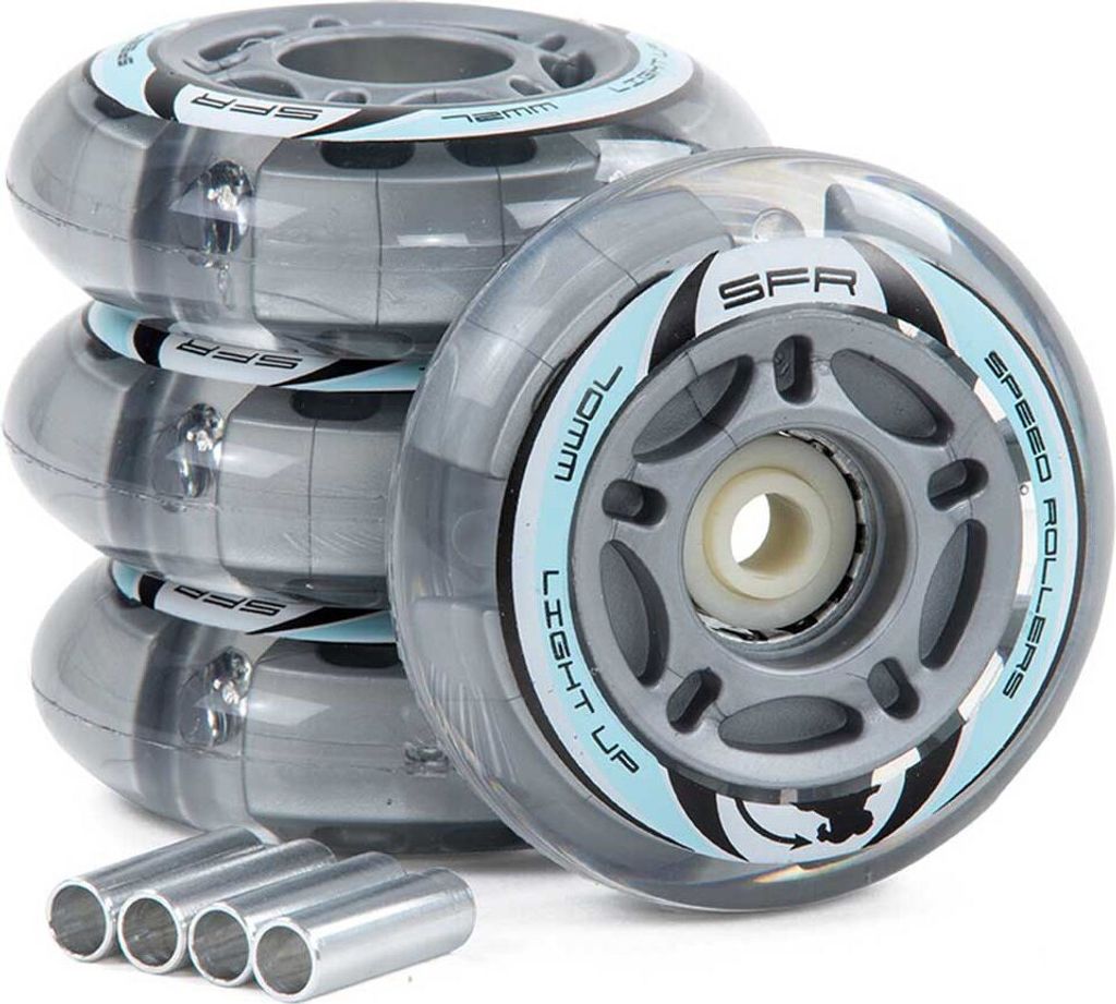Sfr Skates Light Up Inline 4 Units Rad Silber 70 mm Silber 70 mm