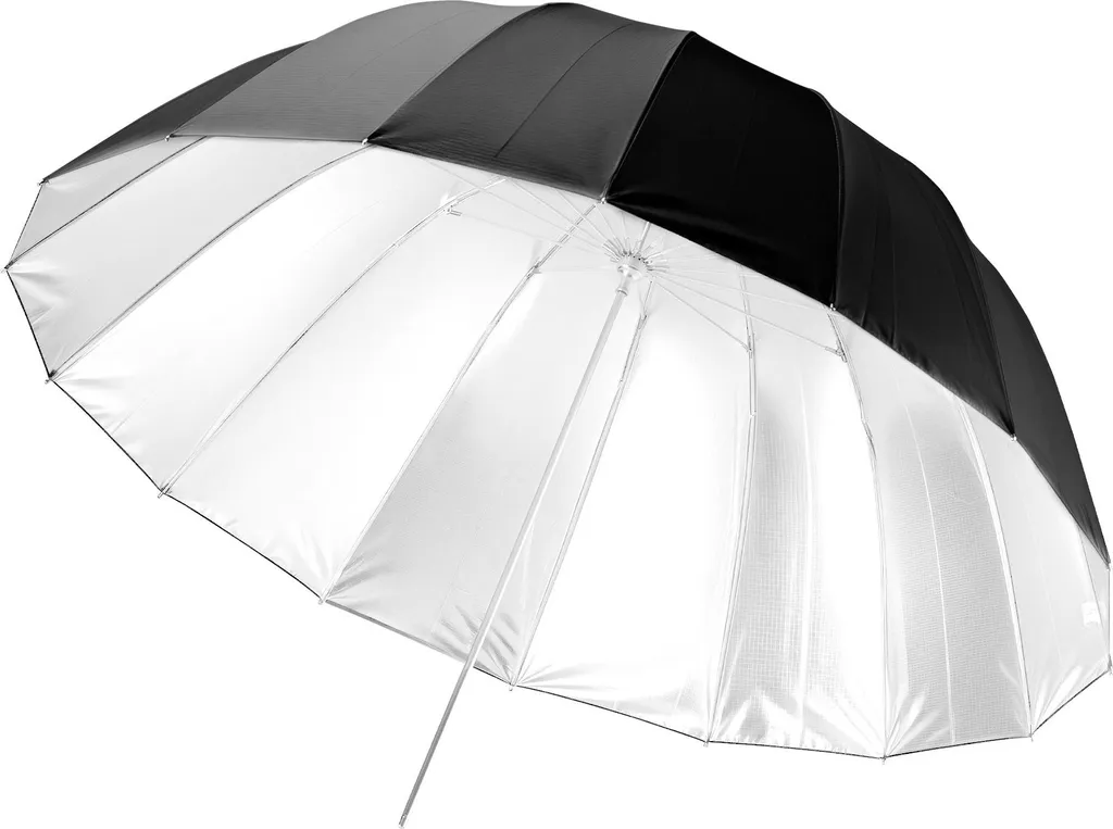 Walimex pro Ombrello riflettente parabolico nero/bianco Ø 165 cm per una luce morbida
