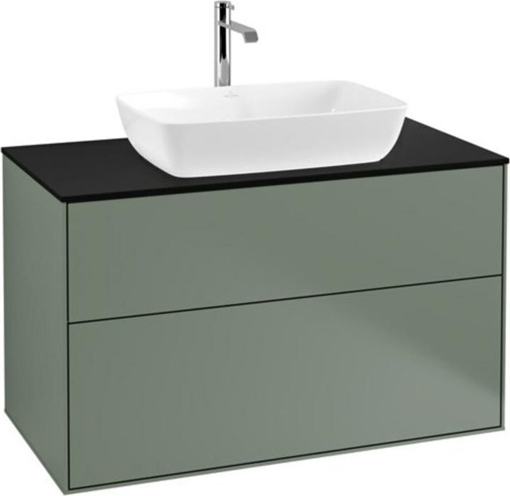 V&B Waschtischunterschrank Wandbeleuchtung Finion 100x60,3cm, Abd.-Pl. bla m, Oli. m Lac