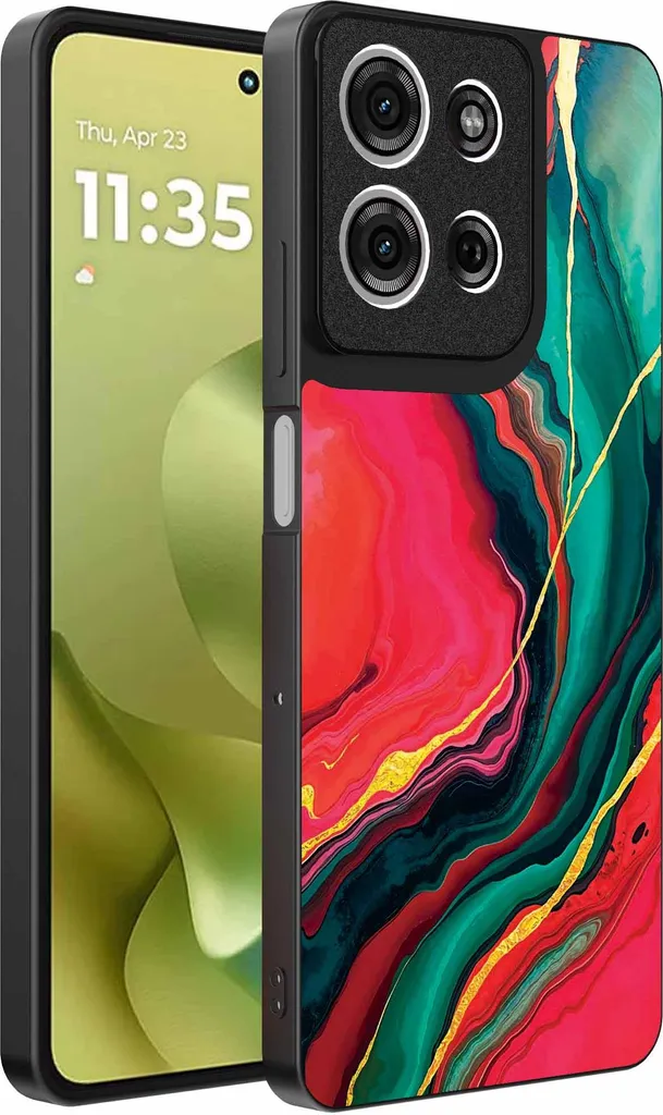 Cover Motorola Moto G86 Marmo Rosso Verde - Protezione TPU Smartphonica