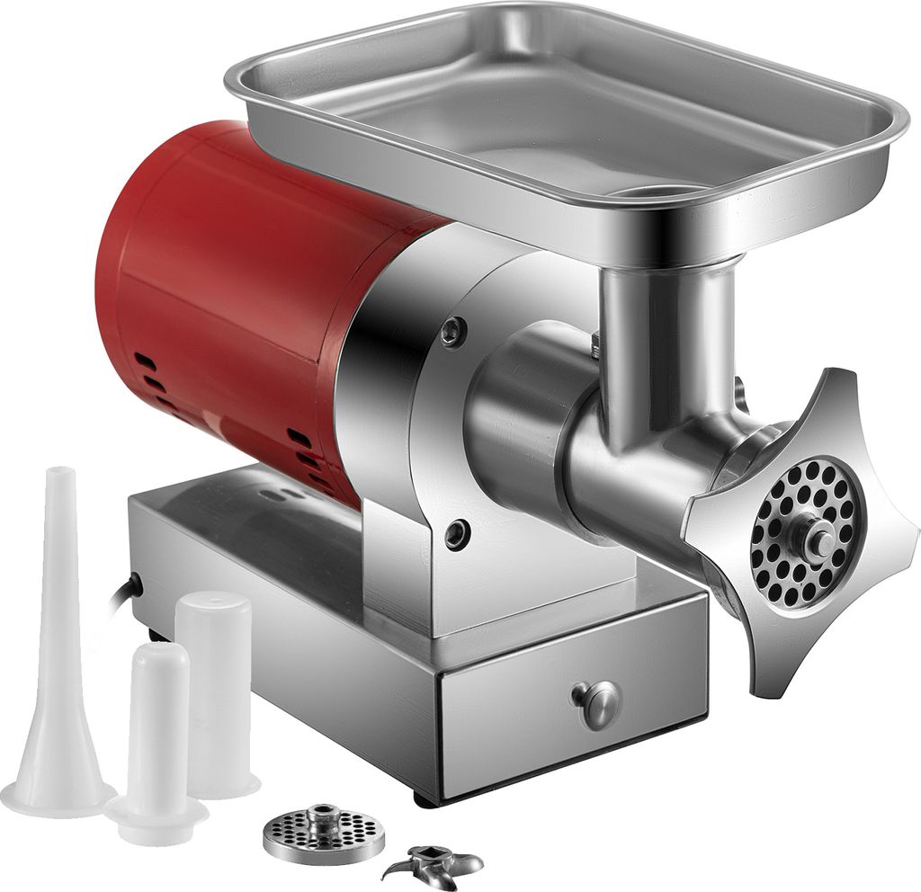 SucceBuy Elektrischer Fleischwolf von , 300 kg/Stunde, 1100 W, 1,5 PS, 2 Platten und Wurstset, Hochleistungs-Fleischwolf für den privaten und gewe...