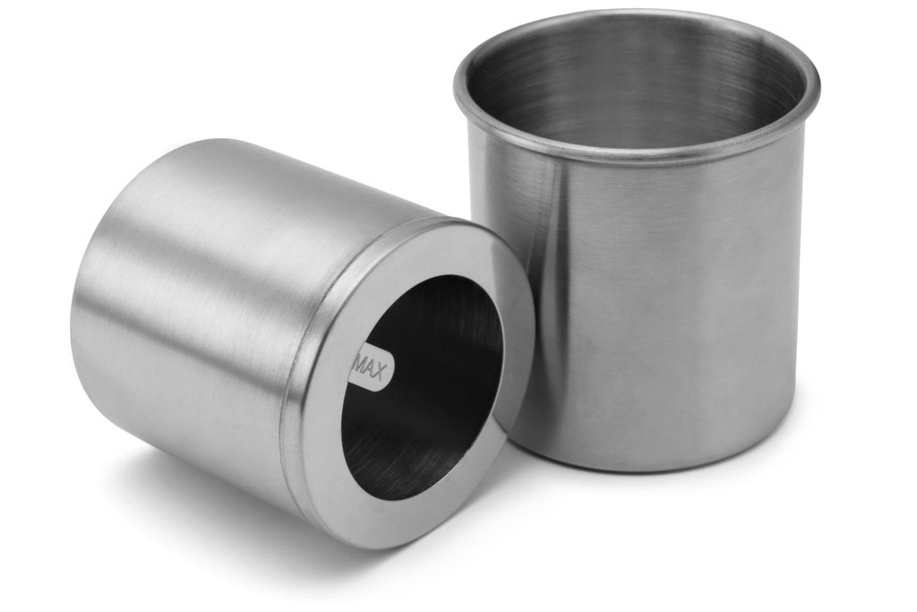 ANDEKO Bioethanol Brennkammer Set – Edelstahl Brenner mit 200ml Füllvolumen und Sicherheitstank - 4h Brenndauer - Brennstoffdose für Tischfeuer